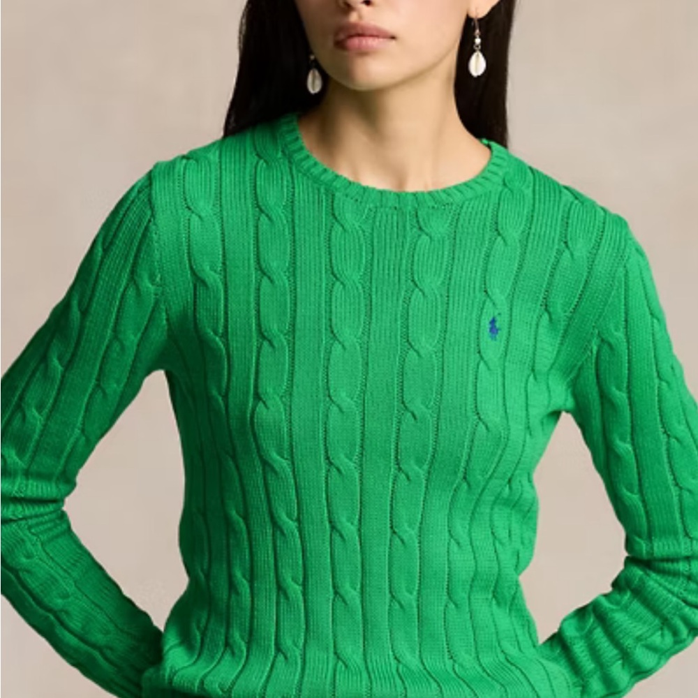 Polo Ralph Lauren Green Cable Knit Sweater